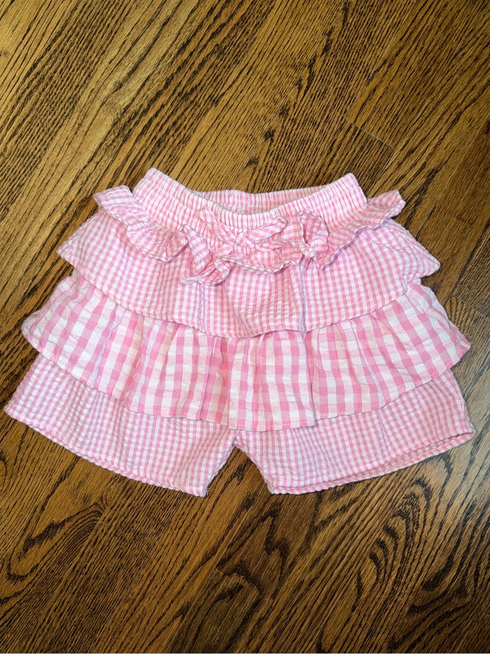 Vintage 90's Pink Ruffled Gingham Baby/Toddler Shorts Size 3T